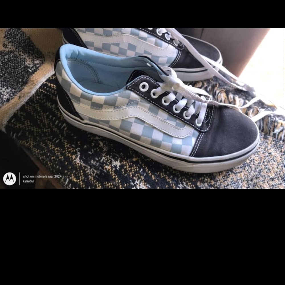 Vans Blue Checkered Sneakers